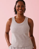 Ribbed Cotton Tank Top with Shelf Bra
