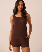Ribbed Knit Scoop Neck Tank Top