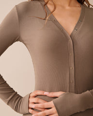 Ribbed Modal Long Sleeve Romper