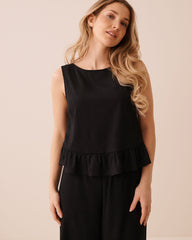 Ruffled Crepe Knit Cami