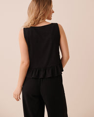 Ruffled Crepe Knit Cami