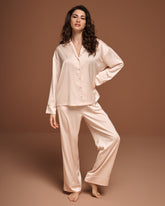 Satin Long Sleeve Button-down Shirt