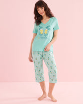Sea Cabin Print Cotton T-shirt and Capris PJ Set