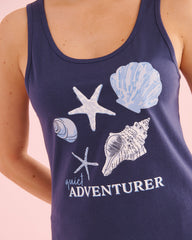 Seashell Print Cotton Cami and Shorts PJ Set
