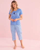 Seashell Print Cotton T-shirt and Capris PJ Set