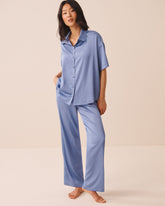 Short Sleeve Satin Pajama Set