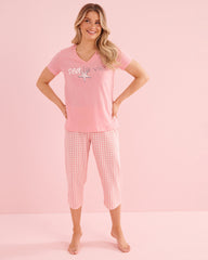 Starfish Print Cotton T-shirt and Capris PJ Set