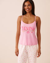 Summer Floral Print Super Soft Cami Top with Shelf Bra