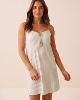Super Soft Striped Nightie with Shelf Bra