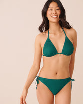 TEAL GREEN Crochet Triangle Bikini Top