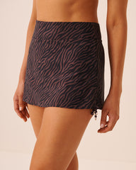 TERRA ZEBRA High Waist Skirt Bikini Bottom