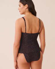 TERRA ZEBRA Shirred Tankini Top