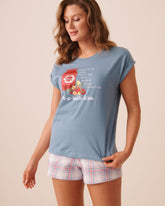 Tomato Sauce Print Cotton Short Sleeve T-shirt