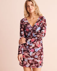Tropical Floral Mesh Short Dress