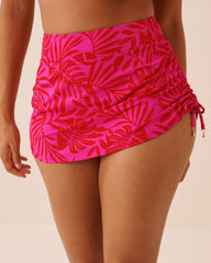 TROPICAL FUCHSIA High Waist Skirt Bikini Bottom
