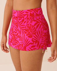 TROPICAL FUCHSIA High Waist Skirt Bikini Bottom