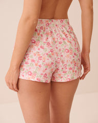 Watercolour Floral Print Super Soft Pajama Shorts