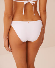 WHITE Side Tie Brazilian Bikini Bottom