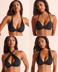 BLACK Convertible Triangle Bikini Top