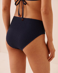 CLASSIC NAVY Crochet Mid-rise Bikini Bottom