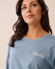 Always in a good mooood Print Cotton Long Sleeve Shirt