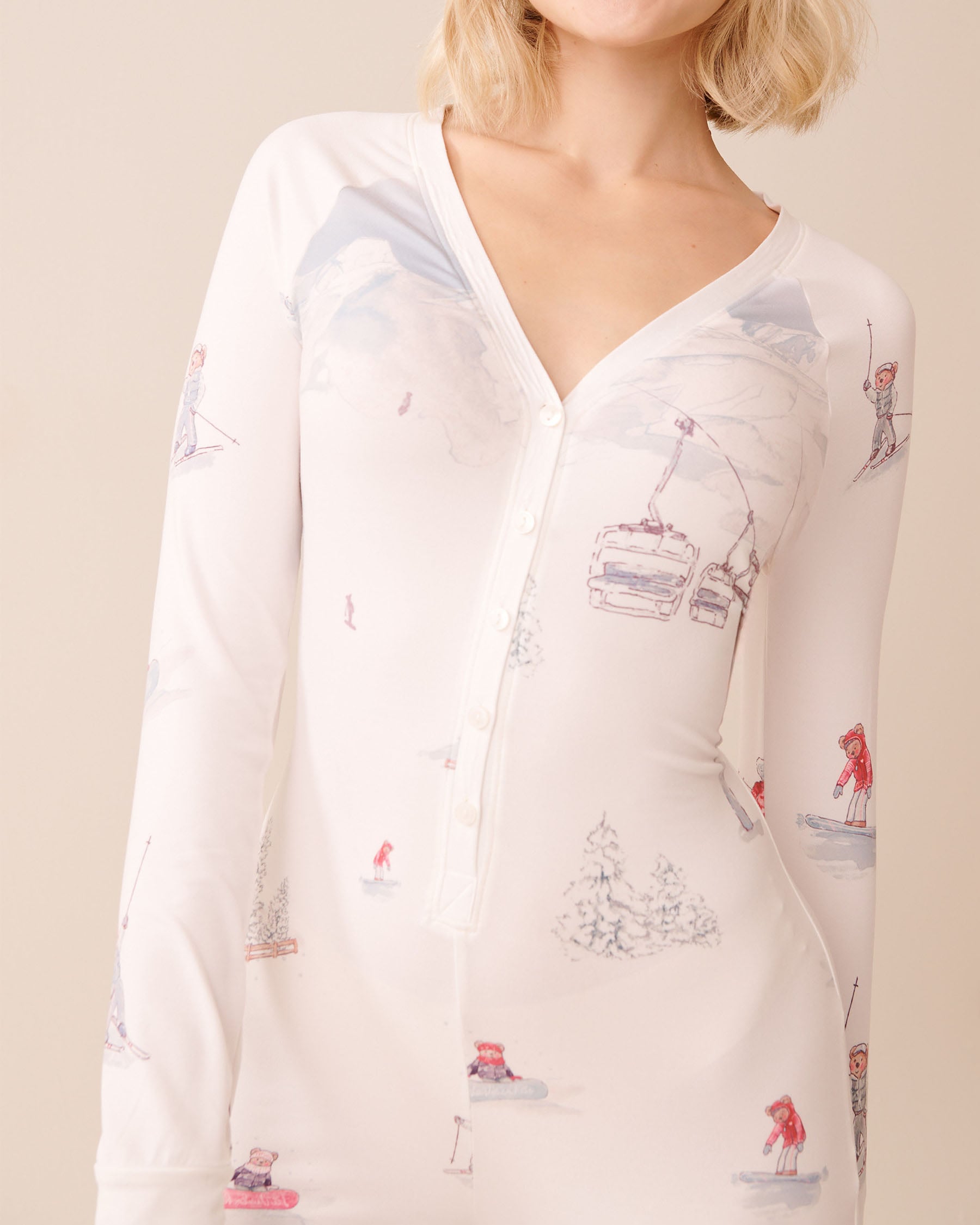 Après-Ski Print Super Soft Long Sleeve Jumpsuit