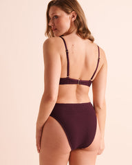 BERRY BURGUNDY Crochet Push-up Bikini Top