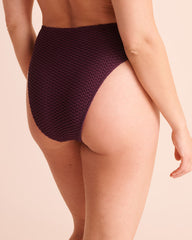 BERRY BURGUNDY High Waist Crochet Cheeky Bikini Bottom