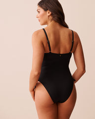 BLACK Adjustable Side One-piece Swimsuit