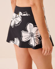 BLACK HIBISCUS High Waist Skirt Bikini Bottom