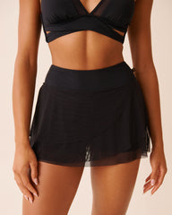 BLACK Mesh Skirt Bikini Bottom
