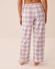 Blue Plaid Cotton Pajama Pants