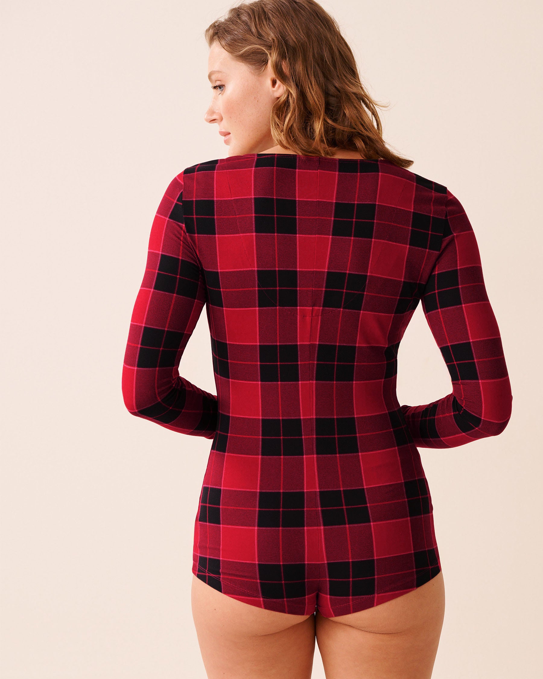 Buffalo Plaid Super Soft Long Sleeve Romper