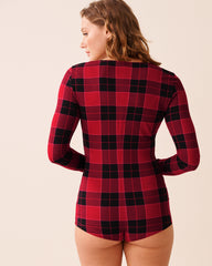 Buffalo Plaid Super Soft Long Sleeve Romper