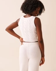 Cable-Knit Crop Tank Top