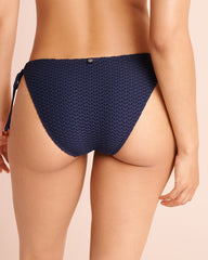 CLASSIC NAVY Crochet Side Tie Brazilian Bikini Bottom