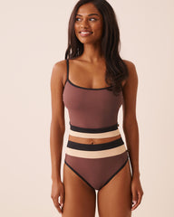 COFFEE BLOCK Crop Bikini Top