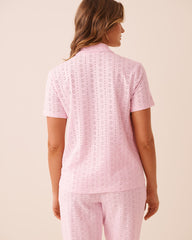 Cotton Eyelet Button-down Shirt