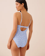 COUNTRYSIDE TRIP Ruched Plunge One-piece Swimsuit