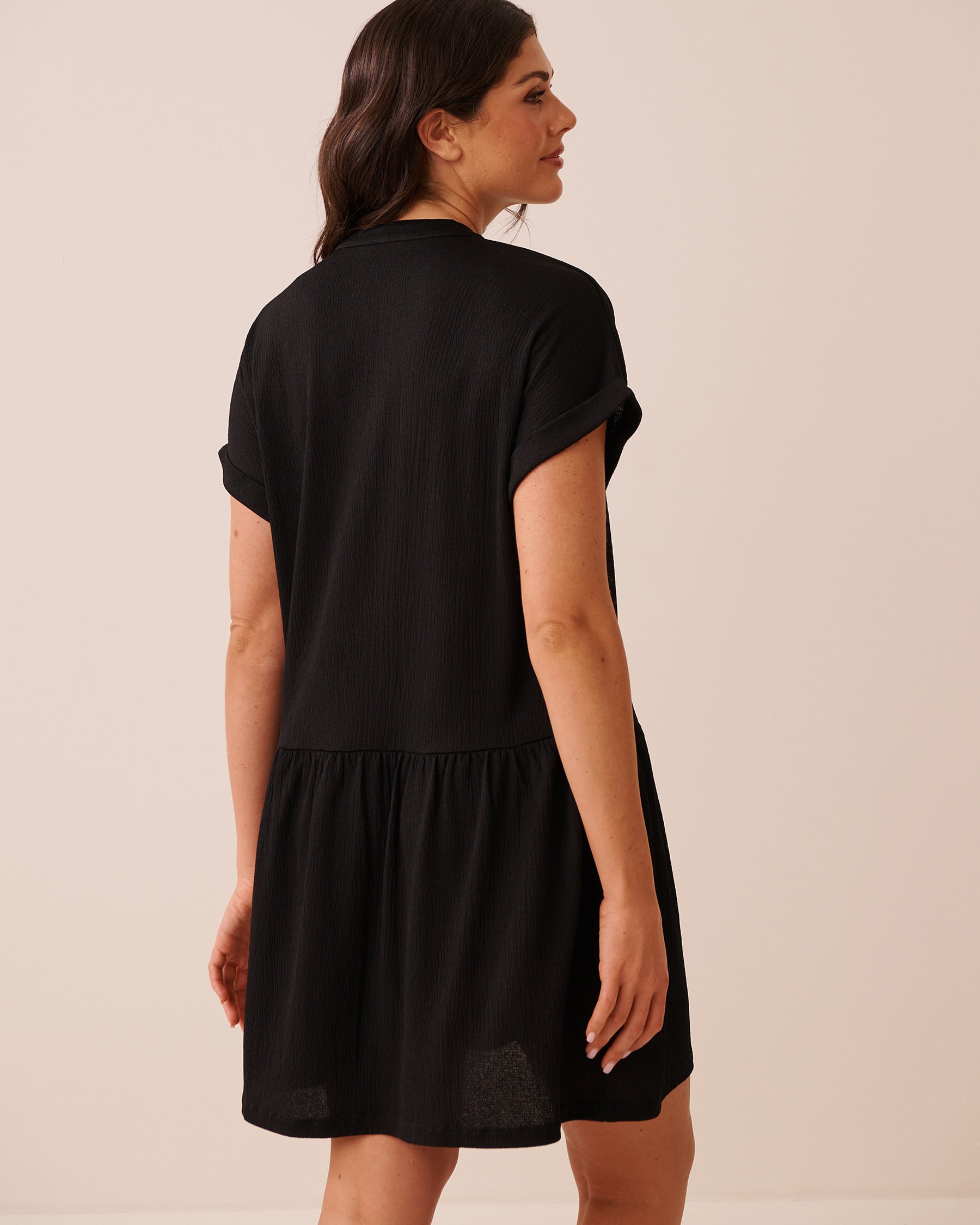 Crinkle Tiered Short Dress
