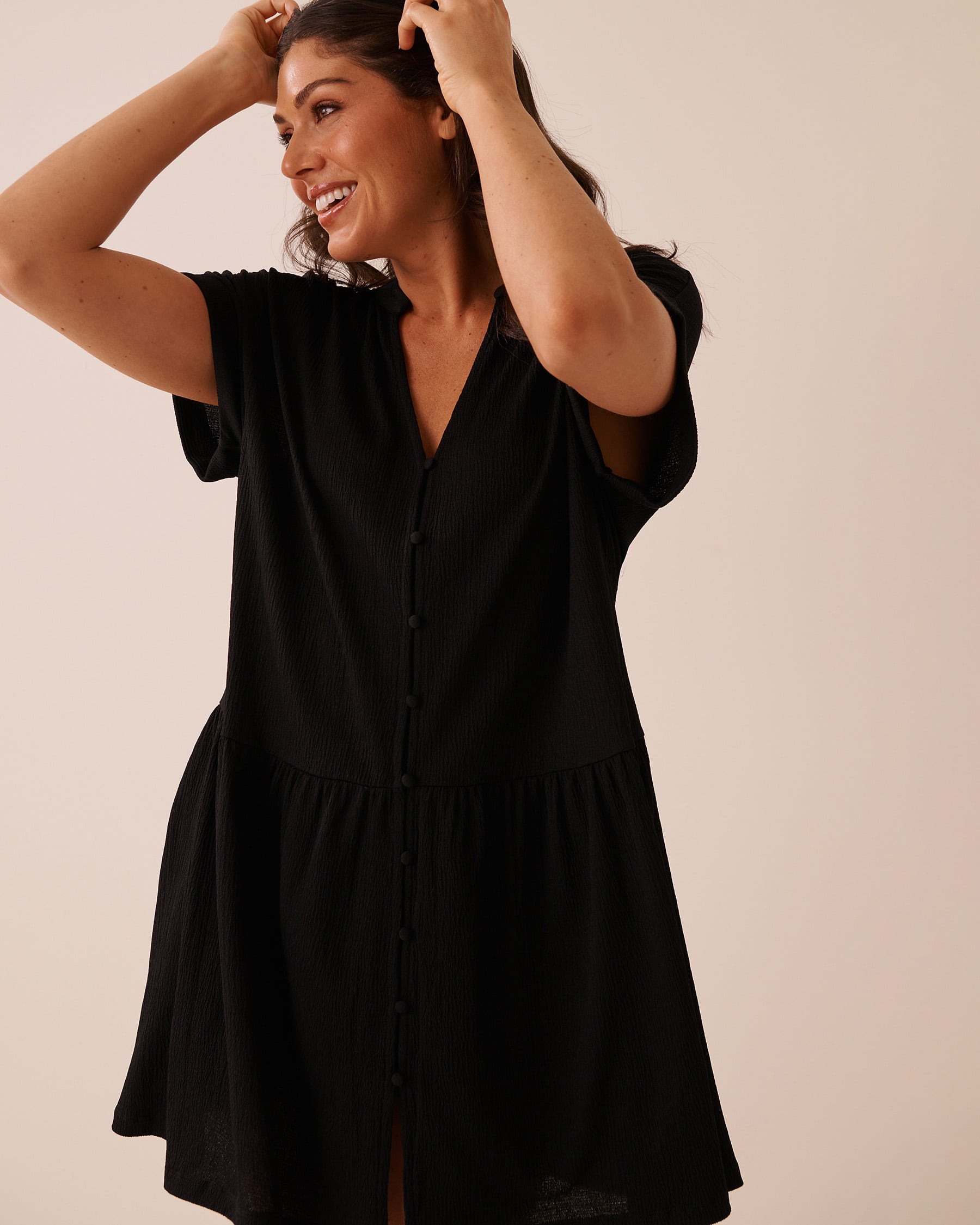Crinkle Tiered Short Dress