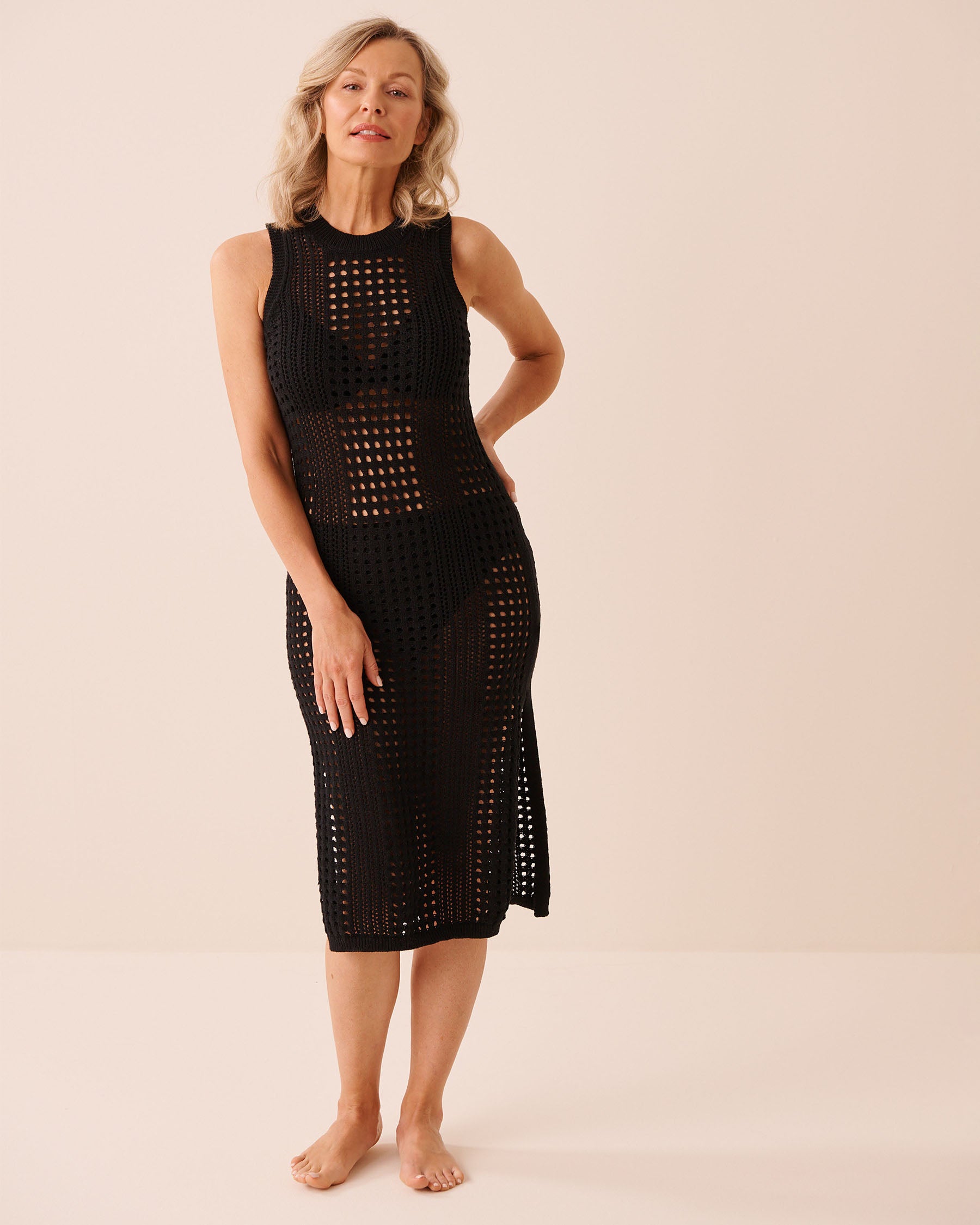 Openwork Crochet Midi Dress