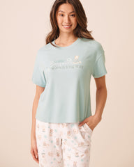 Dog Print Soft Knit Short Sleeve T-shirt