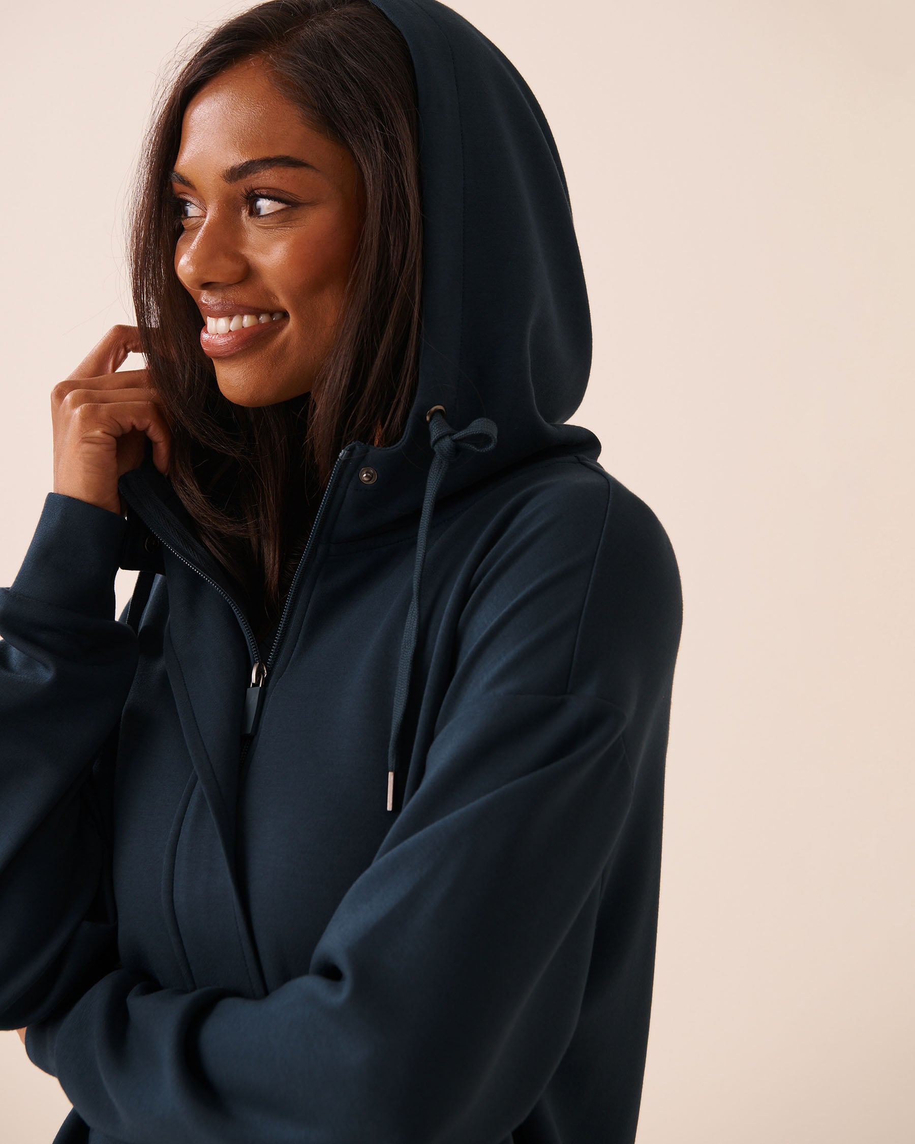 Double-knit Zip-up Hoodie