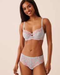 Embroidered Mesh Cheeky Panty