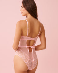 Floral Lace and Mesh Push-up Teddy