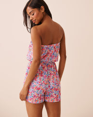 Floral Print Sleeveless Romper