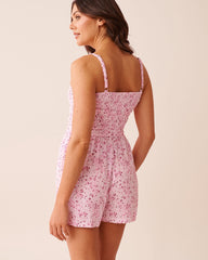 Floral Smocked Bust Gauze Romper