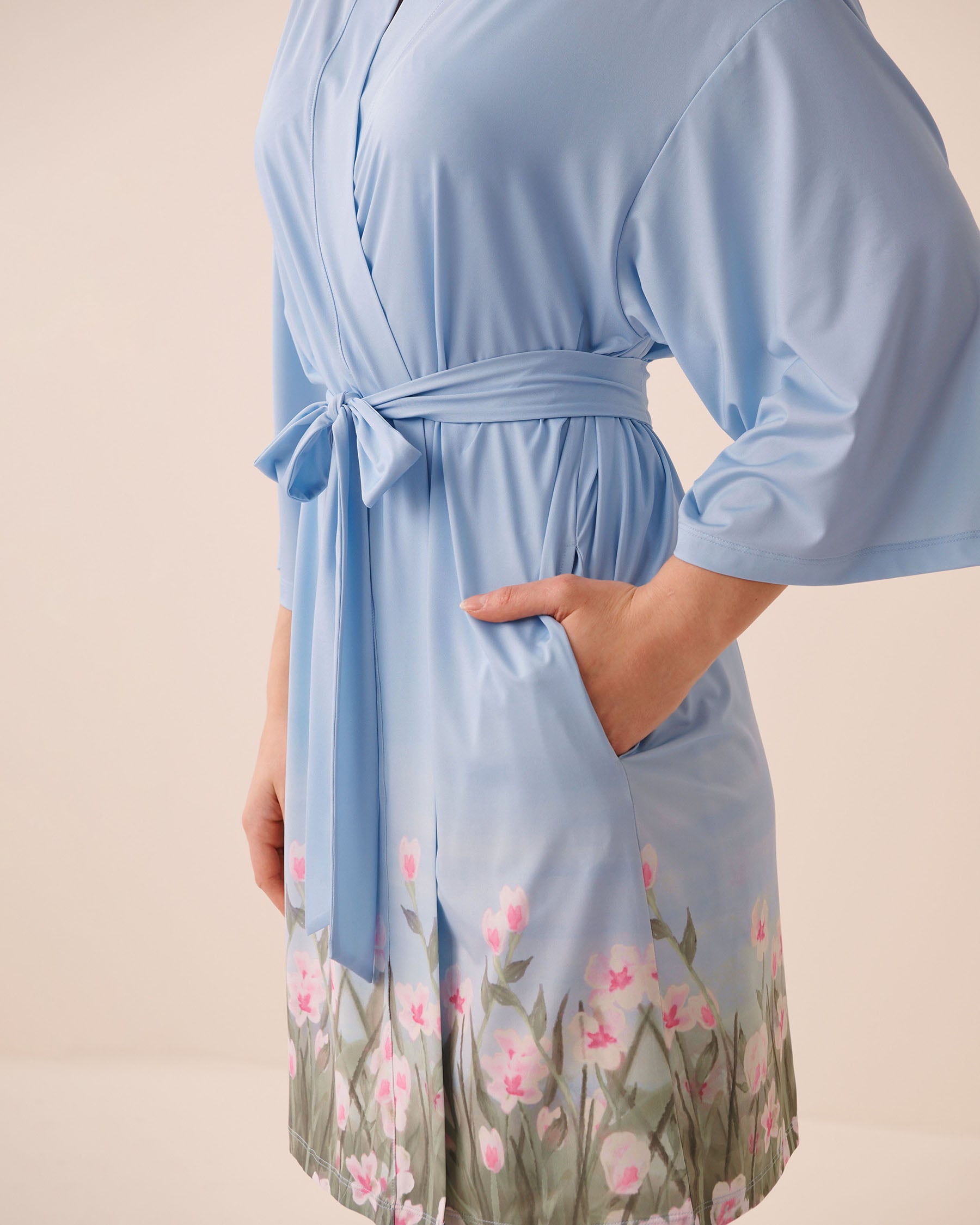 Flower Field Print Kimono