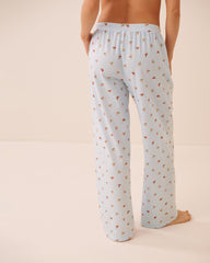 Gingham Floral Print Cotton Pyjama Pants